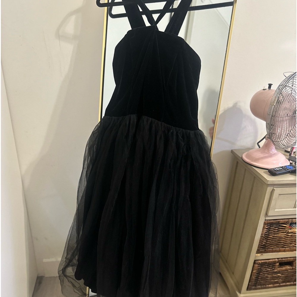Collective Black Velvet Halter Dress